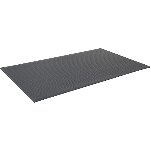 Genuine Joe Anti-Fatigue Mat, Vinyl Foam, Beveled Edge, 3' x 12', Black, GJO01710