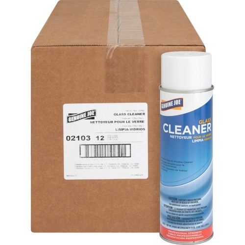 Genuine Joe Glass Cleaner, 19-oz, Aerosol Cans, 12/Cs, GJO02103CT