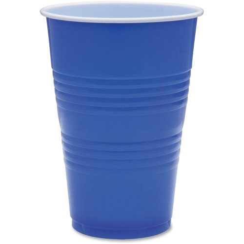 Genuine Joe 16 oz Blue Plastic Party Cups, 1,000/CT, GJO11250CT