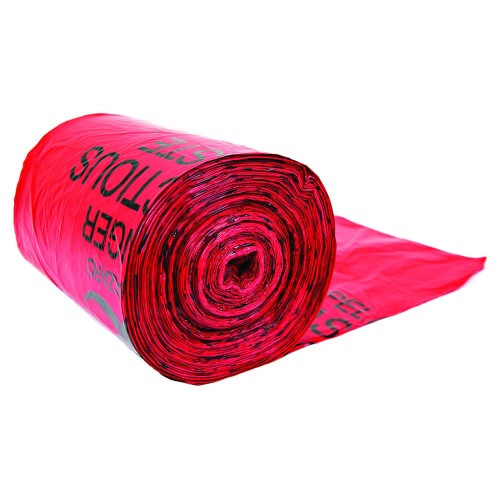Justrite 05901 Red Bags for Biohazard Waste Cans Liner, 6 Gallon