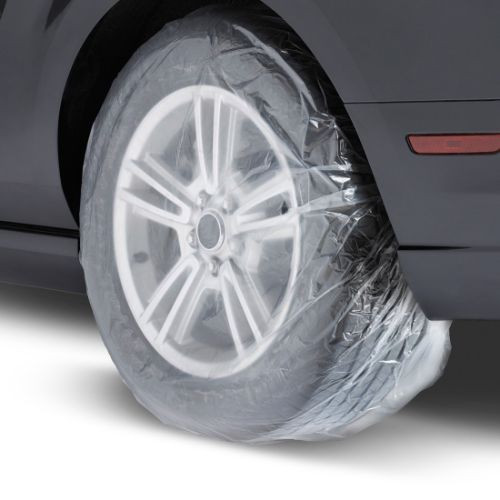 Tire Masker, Size Large, Paintable, Contoured, 0.7 Mil, 45" x 40", 50/Box Tire Masker, Size Large, Paintable, Contoured, 0.7 Mil, 45" x 40", 50/Box