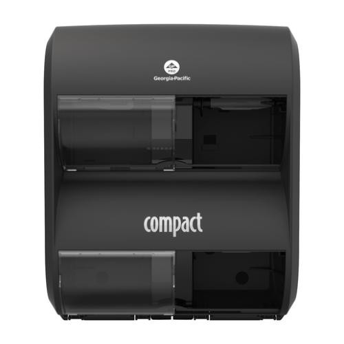 GPC Compact Quad Vertical Four Roll Coreless Tissue Dispenser, 12.3 x 14.8 x 7.9, Black, GPC56744B