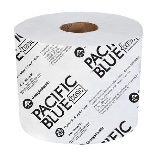 GPC Pacific Blue High-Capacity Bathroom Tissue, 2-Ply, White, 1,000 Sheets/Roll, 48 Rolls/CT, GPC19448/01