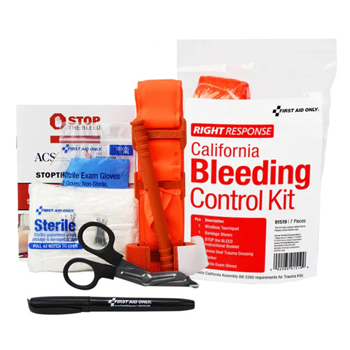 First Aid Only Bleeding Control Kit for CA Regulation AB2260, Plastic Bag, 91519