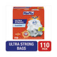 Hefty E88368 Ultra Strong Tall Kitchen and Trash Bags, 13 gal, 0.9 mil, 23.75" x 24.88", White, 110/Box