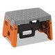 Cosco 11903BGO1E Folding Step Stool, 1-Step, 300 lb Capacity, 8.5" Working Height, Orange/Gray