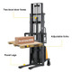 Apollolift A3016 Semi-Electric Pallet Fixed Stacker 3300Lbs Cap 118" Lift