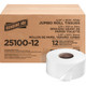 Genuine Joe Jumbo Roll Dispenser Bath Tissue, White, 12 Rolls, GJO2510012