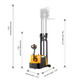 Apollolift A3031 Counterbalanced Electric Stacker 1212 lbs Cap, 118" Lift