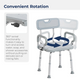 Drive Medical PreserveTech 360° Swivel Bath Chair, RTL12A001-GR
