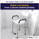 Drive Medical Shower Chair with Back and Removable Padded Arms, 12445KD-1