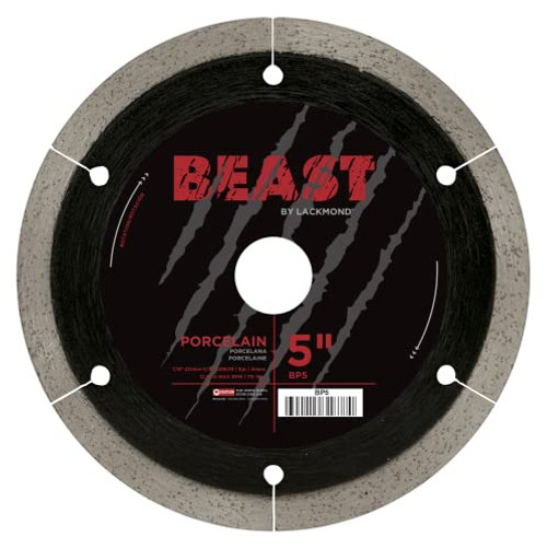 Lackmond Beast Pro Porcelain Saw Blade - 5" Hard Tile Cutting Tool with Thin Kerf Cutting Edge & 7/8" - 20mm - 5/8" Arbor - BP5