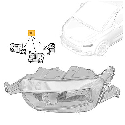 OEM Headlamp Bracket Repair Kit Left, Citroen C4 Picasso 13-22