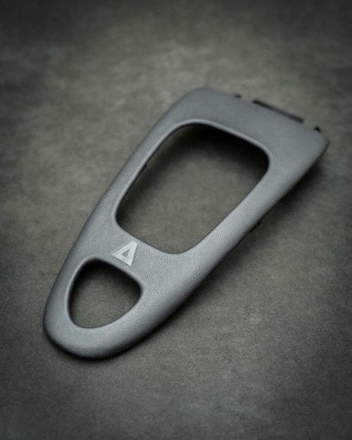 Leather manual gear surround cover with boot, white stich, Saab 9-3 II (XT-INT024)