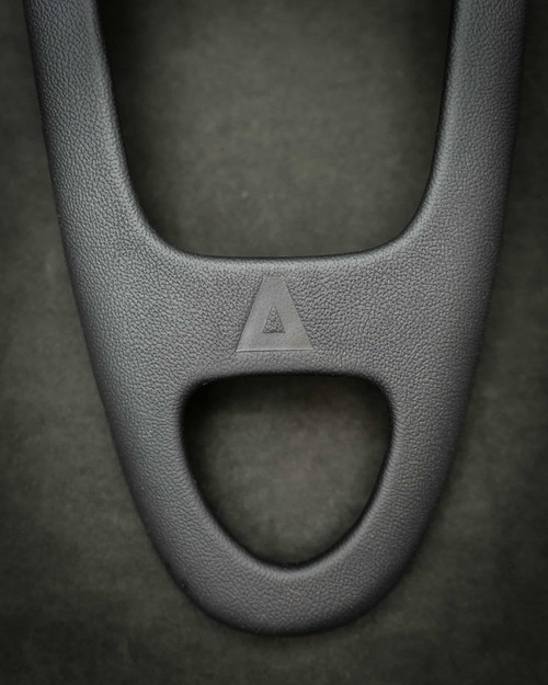 Leather manual gear surround cover with boot, white stich, Saab 9-3 II (XT-INT024)