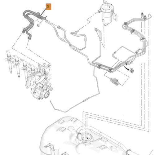 OEM Fuel Return Hose Line Pipe, Citroen Fiat Peugeot 2.2 HDi Puma