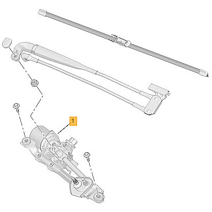 OEM Wiper Linkage Mechanism & Motor Peugeot 108 Citroen C1 Toyota Aygo
