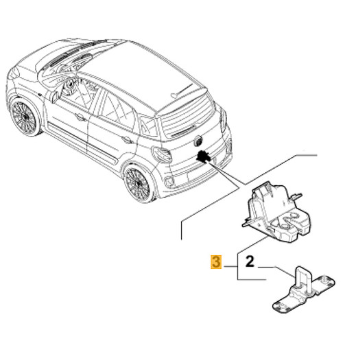 Tailgate Boot Lock OEM Fiat 500L 2012-2017