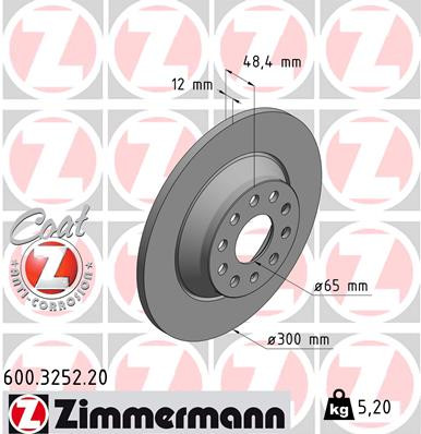 Brake Disc Rear VAG 300mm 1KU