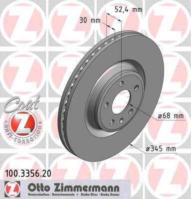 Brake Disc Front VAG 345mm 1LE/1LA/1LP