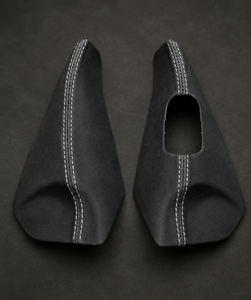 Mirror triangle trim, Alcantara with grey stitch Saab 9-3 II