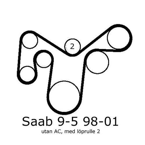 Drive Belt 9-5 No AC -2003