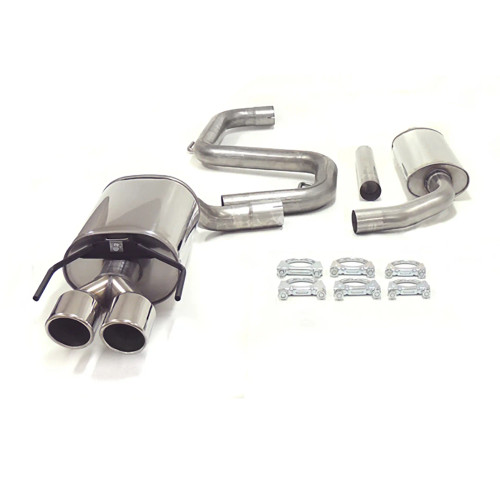 Cat-back 9-3 II Aero 61L tank 2x80mm round tailpipes Maptun