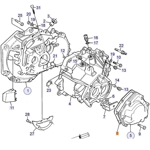 Gasket gearbox Saab 900/9-3/9-5