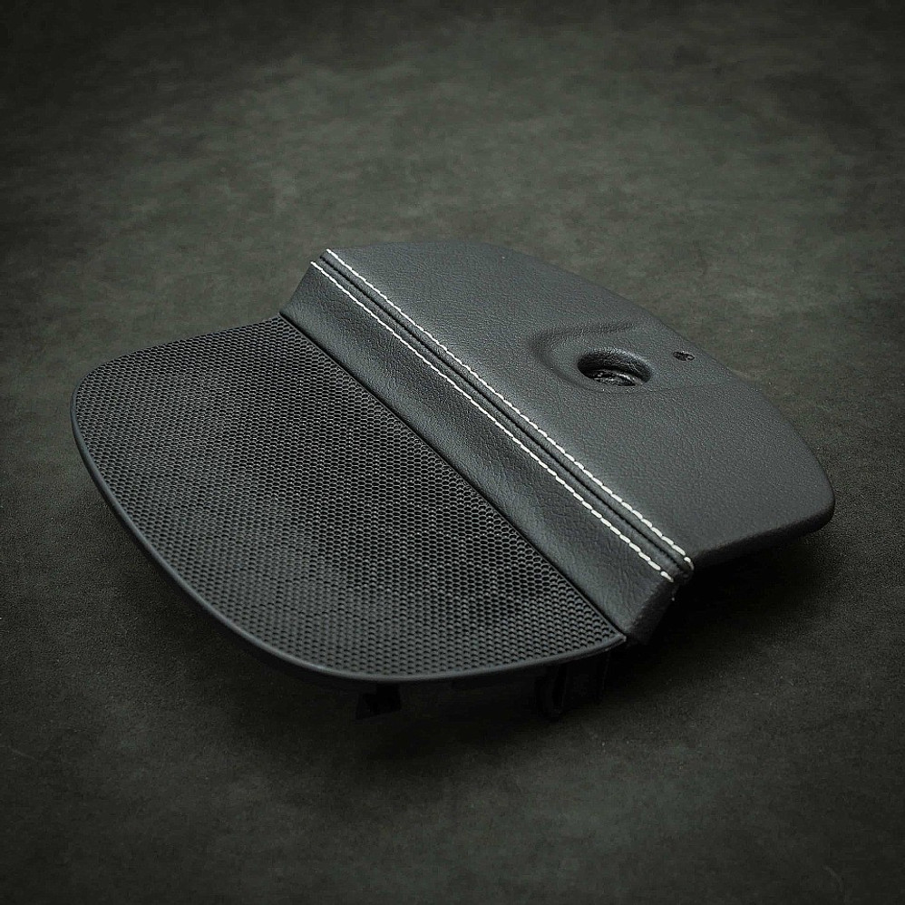 Center speaker cover white stitch, Saab 9-3 2007- (XT-INT022)