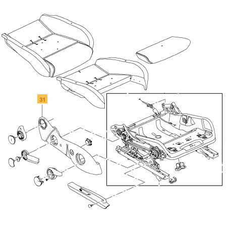 OEM Outer Right Driver Seat Trim Panel, Manual 6 Way, Opel Astra Cascada Meriva Zafira