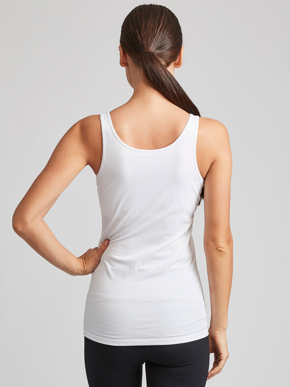 Womens Built-in Bra Camisole Yoga Cami Tanks Tops Shelf Bra White