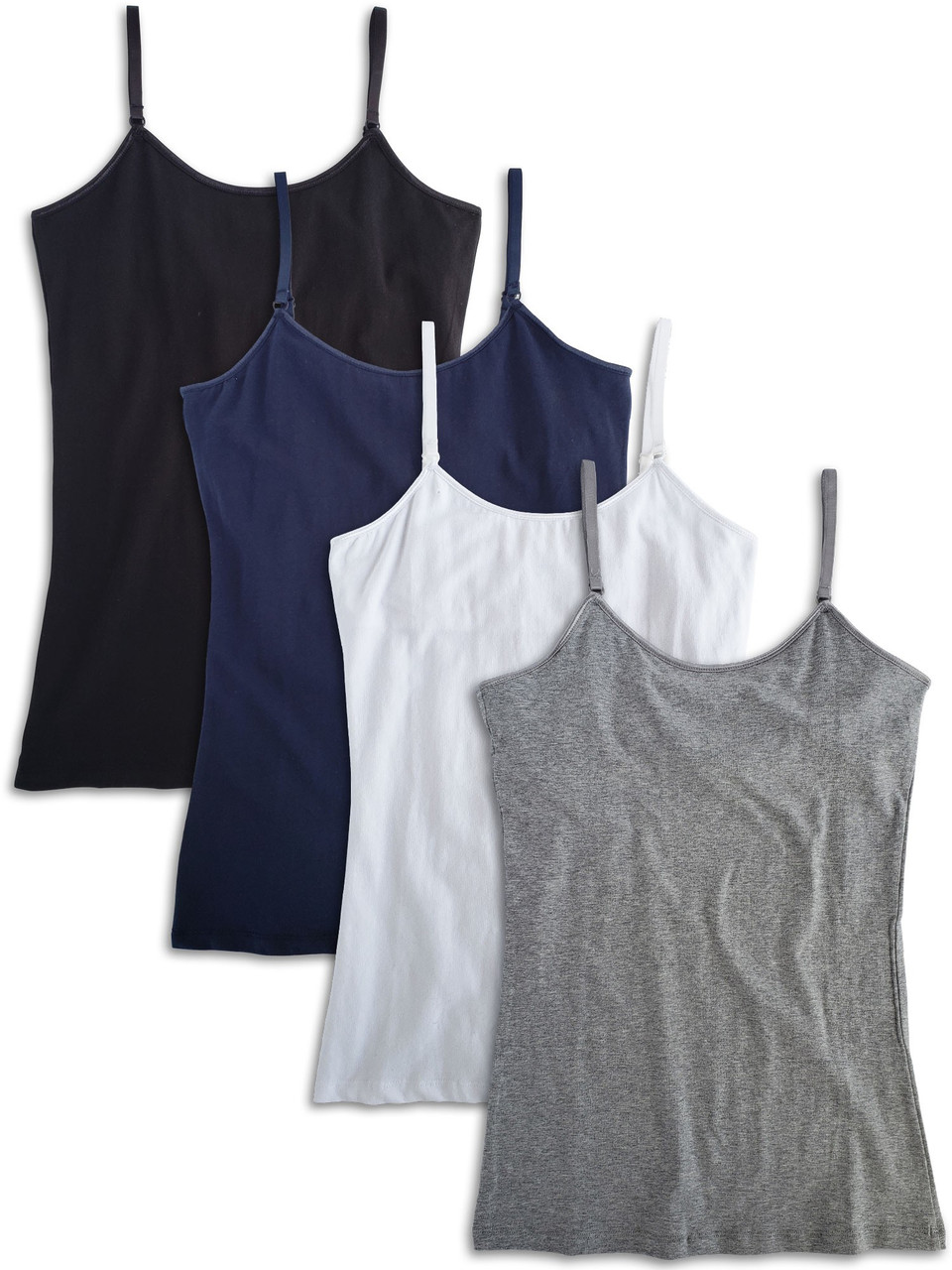 Women's Seamless Camisole with Built in Padded Bra Basic Breathable Tank  Tops US