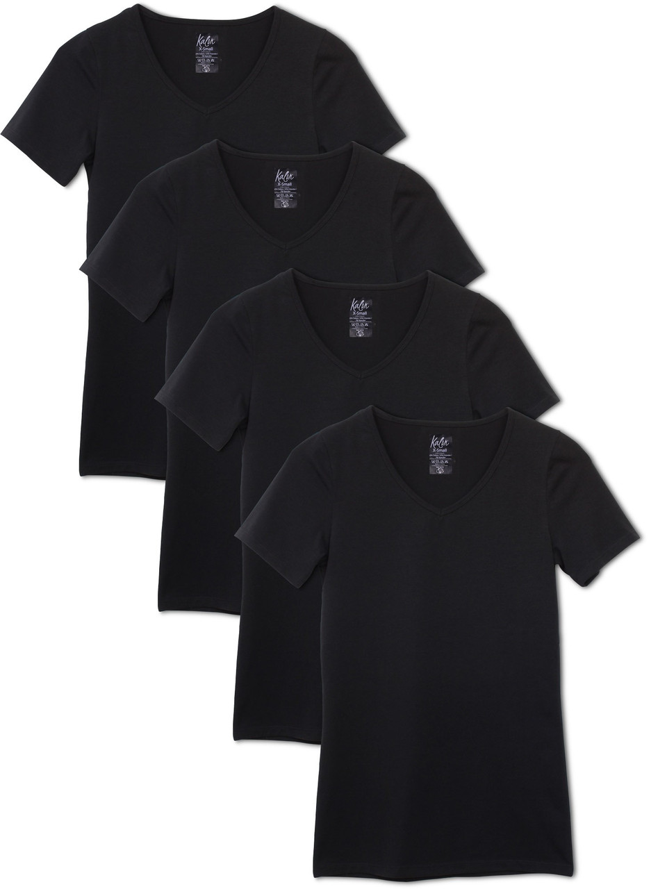 Kalon Women's 4-Pack V-Neck Base Layer Square Tag - Kalon Clothing