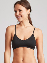 Urban Planet V-Neck Racerback Sports Bra Top, Dark, Womens