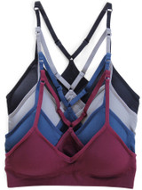 RKSTN 3PC Sports Bras for Women Solid Color Strapless Lace Vest