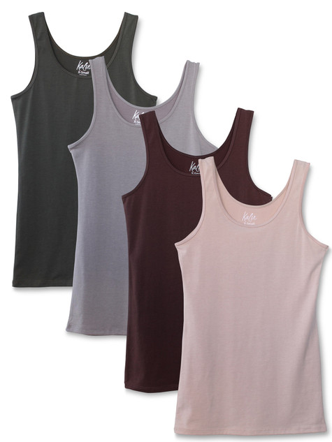 4-Pack Scoop Neck Tank Top Base Layer