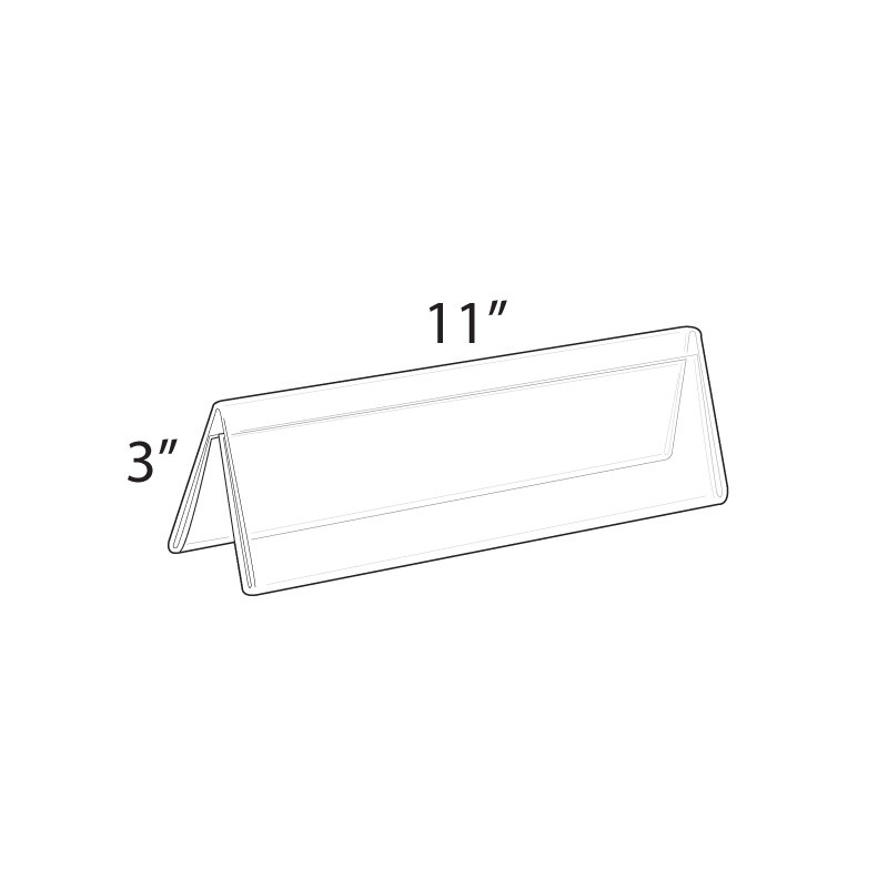 Two Sided Tent Style Clear Acrylic Sign Holder and Nameplate, Size