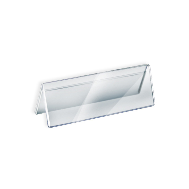 Two Sided Tent Style Clear Acrylic Sign Holder and Nameplate, Size