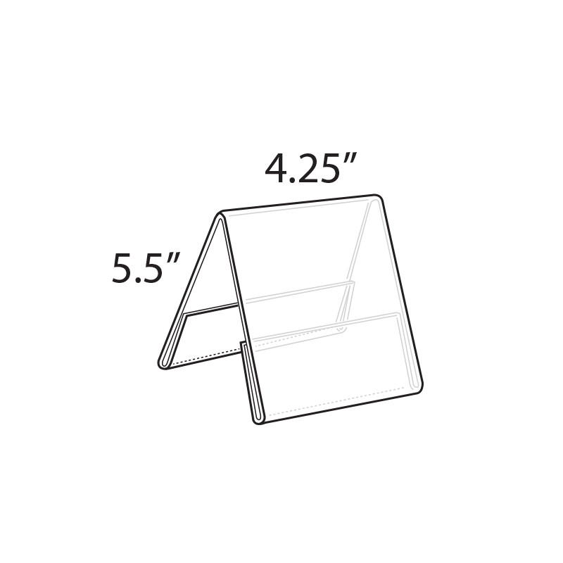 Two Sided Tent Style Clear Acrylic Sign Holder and Nameplate, Size
