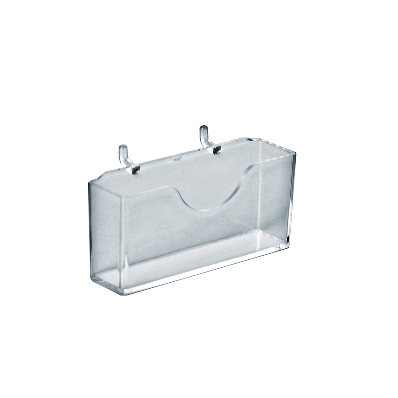 Large Clear Plastic Molded Bucket, Storage Container Bin for Pegboard,  Slatwall, or Counter with 2 Metal U-Hooks, Size: 8W x 9D x 9H, 4-Pack -  Azar Displays