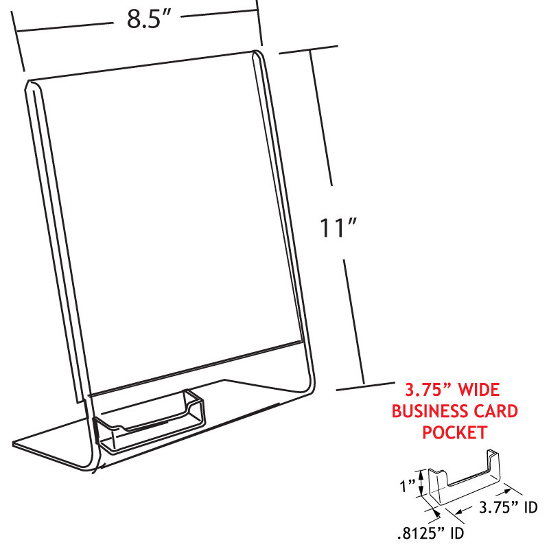 Clear Acrylic Angled L-Shape Sign Holder Frame with Slant Back