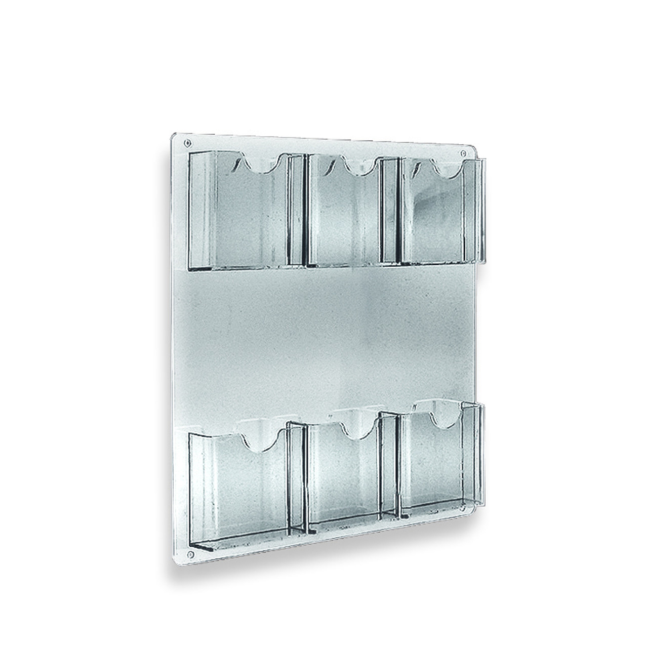 Six Pocket Tri-Fold Wall Rack. Clear Acrylic Wall Mount Brochure Holder for  Tri-Fold Size Pamphlets, Overall Size: 14.75
