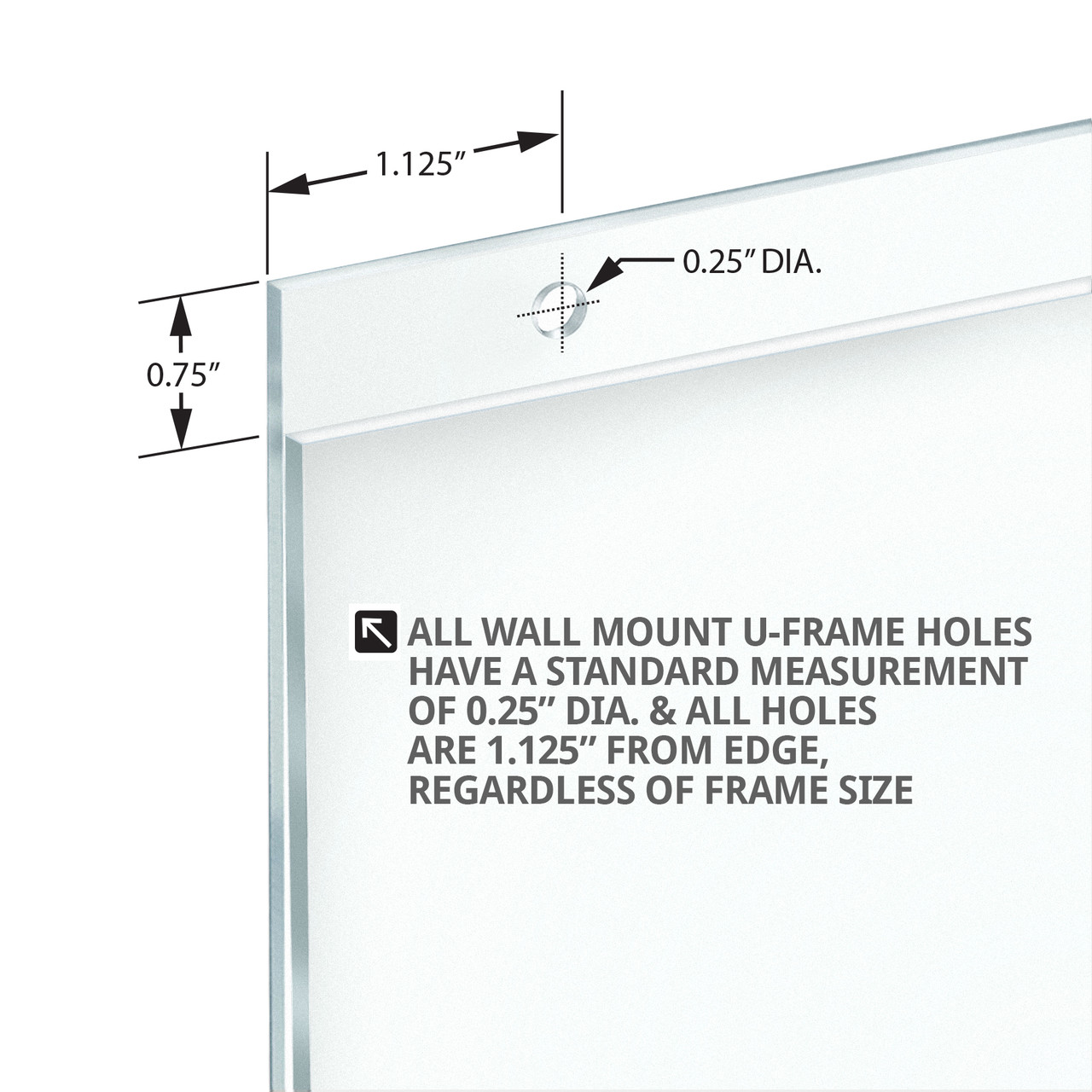 Wall Mount Frame with Closed Sides - 8.5 x 11