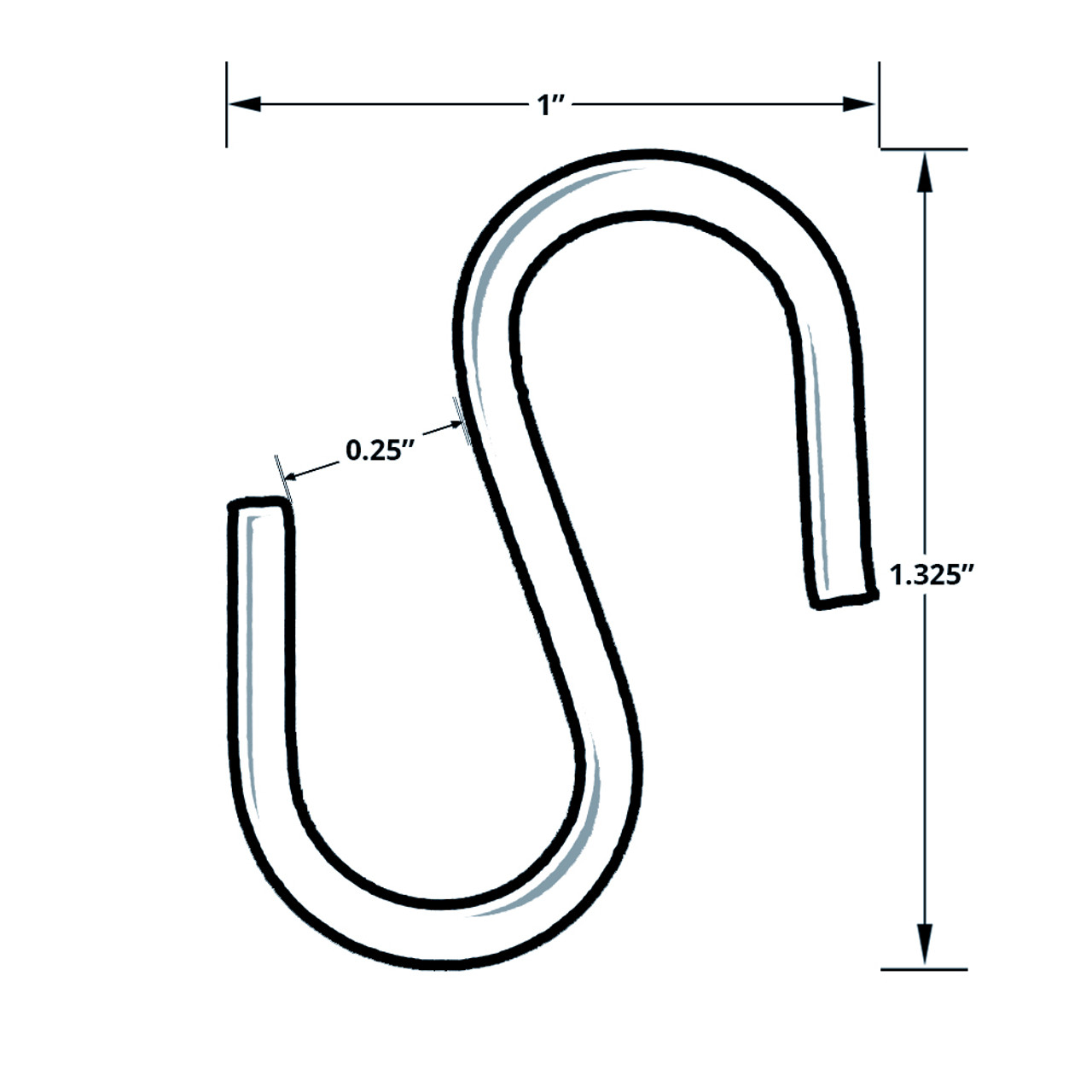 Metal S Hook for Gridwall, 20Pack Azar Displays
