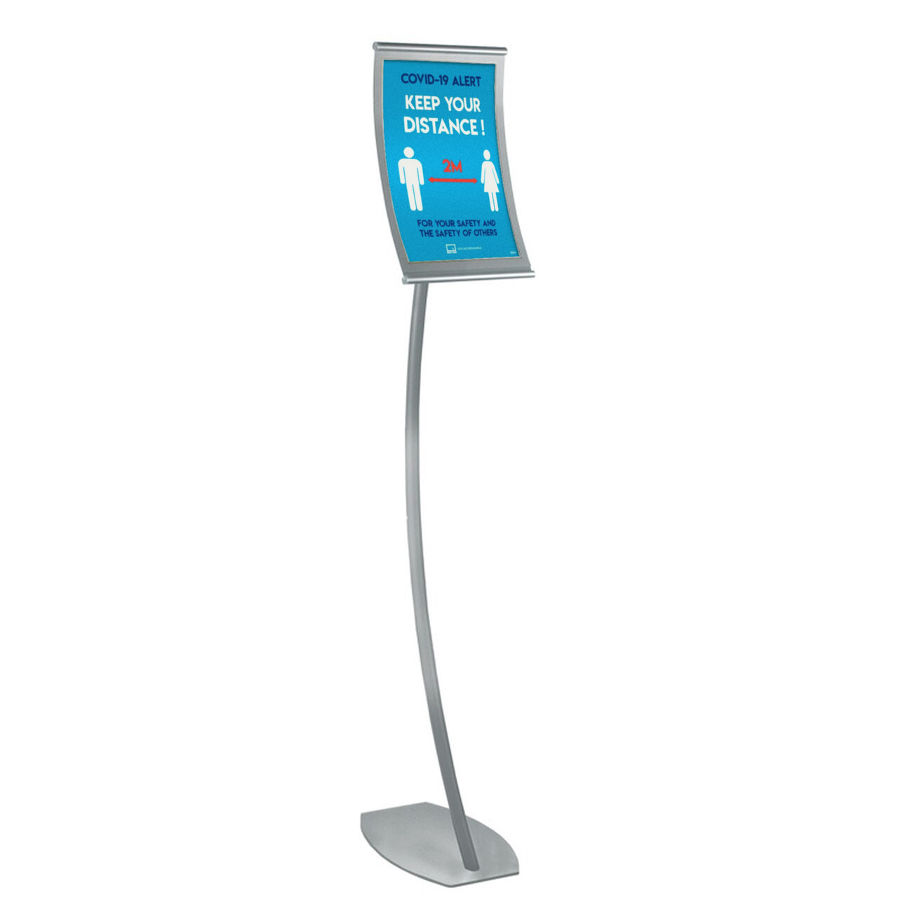Silver Curved Metal Frame Pedestal Floor Stand 8.5