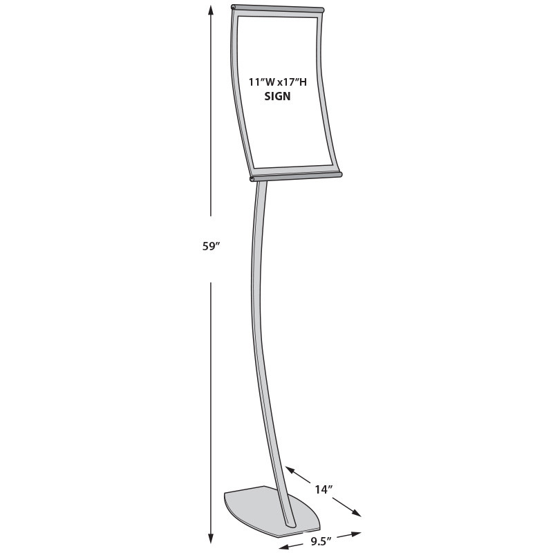 Silver Curved Metal Frame Pedestal Floor Stand 11