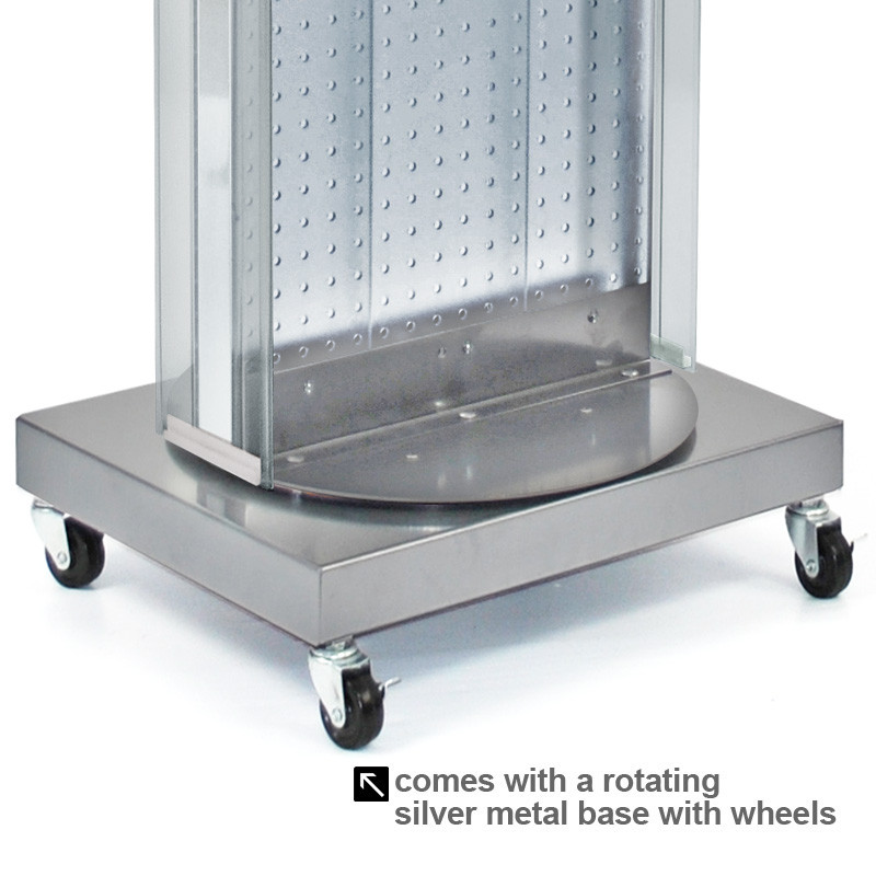 Two-Sided Pegboard Floor Display w/ Two C-Channel Sides on a