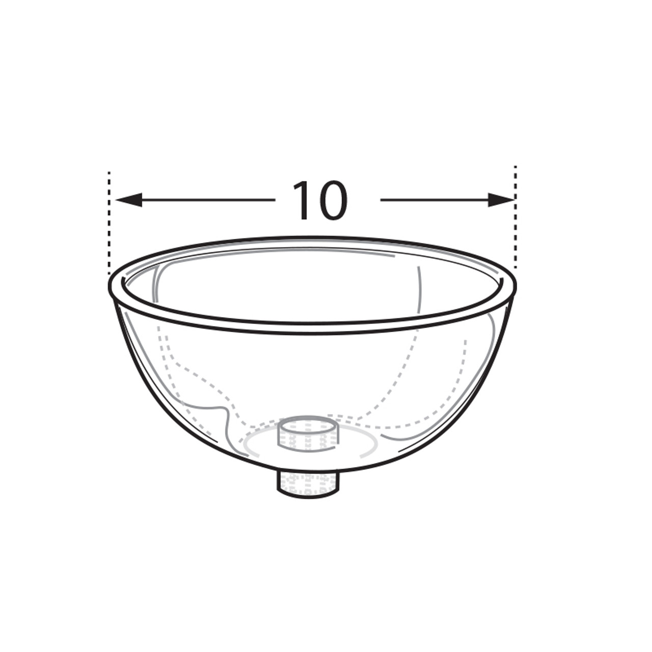 New Retails Clear Polycarbonate Plastic Bowl 10" Dia x 5" Deep 