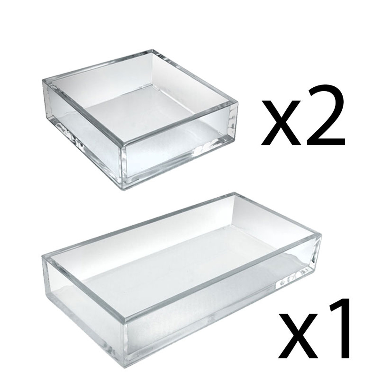 Creative Options Three Tray Art Box, 18 x 10 x 9.75, 2 Top Compartments,  Blk Sparkle/Platinum 