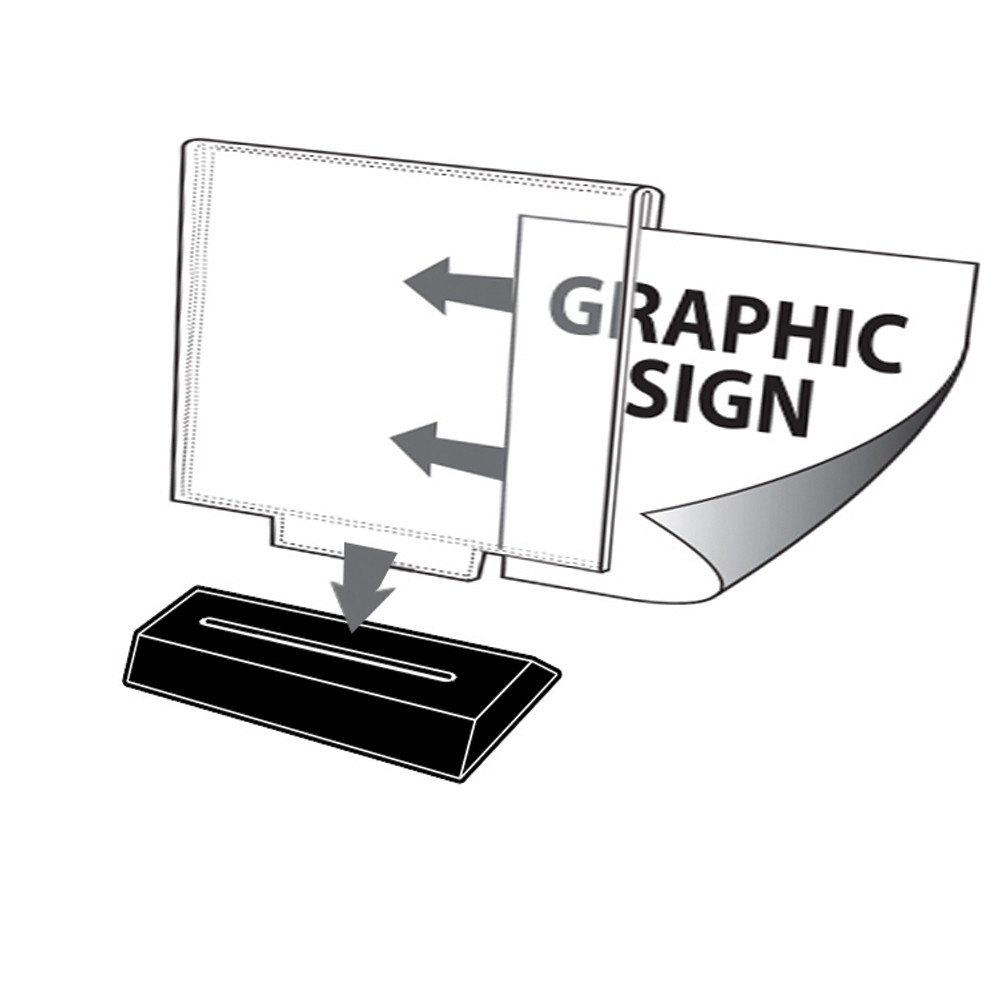 Acrylic Frame Sign Holder on Weighted Black Base 17